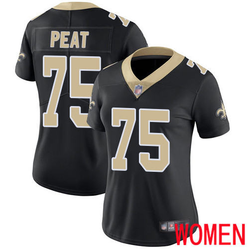 New Orleans Saints Limited Black Women Andrus Peat Home Jersey NFL Football #75 Vapor Untouchable Jersey->youth nfl jersey->Youth Jersey